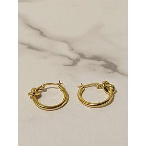 Knot Small Hoop Earrings in Brass with Gold Finish